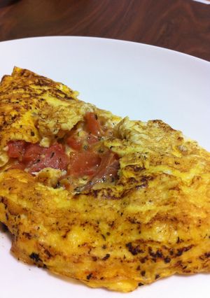 トマトのバジル風味オムレツ-レシピのメイン写真