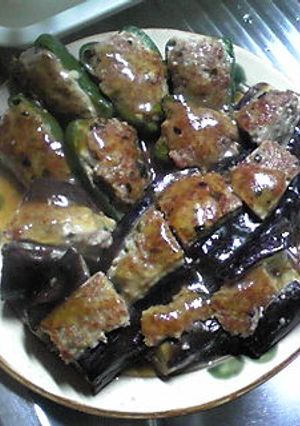 美味！！ピーマン＆なすの肉詰めあんかけ-レシピのメイン写真