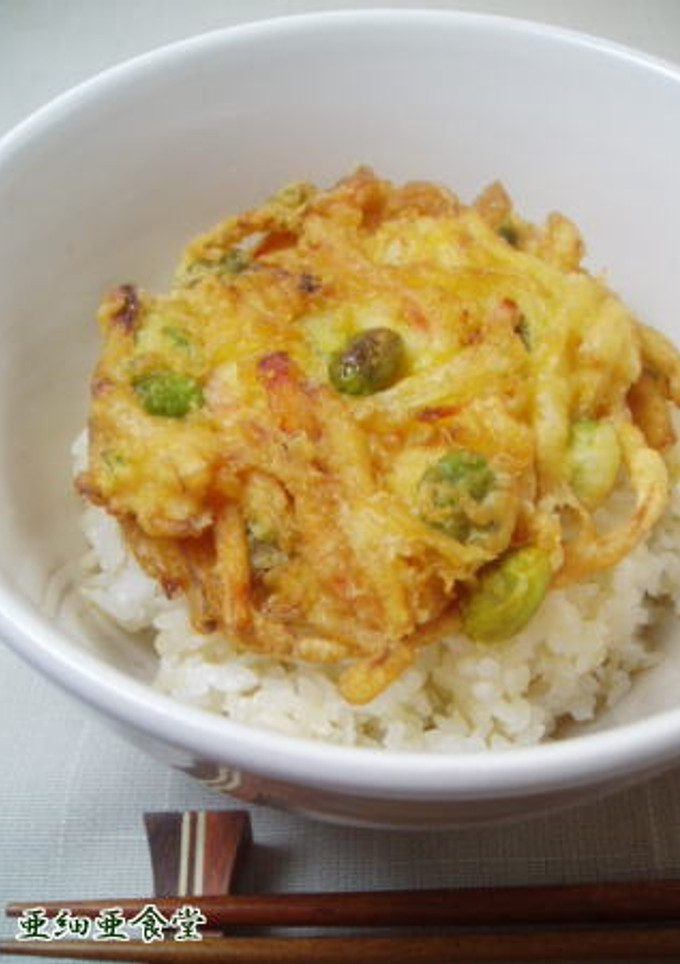 新タマネギと枝豆の掻き揚げ丼-レシピのメイン写真