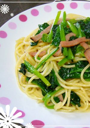ダシダ味のほうれん草とベーコンのパスタ-レシピのメイン写真
