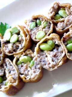 ✿ひき肉の油揚げ巻き✿-レシピのメイン写真