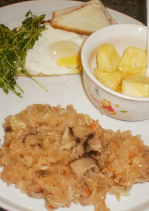 ぱっと朝食　おこわでワンプレート朝ごはん-レシピのメイン写真