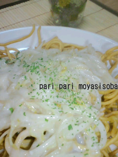 焼きそば麺でぱりぱり☆白湯風もやしそば-レシピのメイン写真