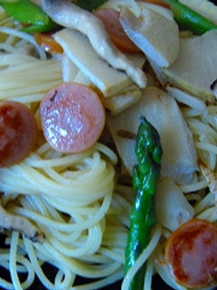 たけのこのパスタ☆食べるラー油もドゾ!-レシピのメイン写真