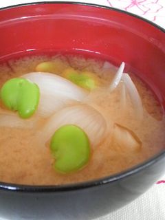 ❤新たまとそら豆の❤お味噌汁❤-レシピのメイン写真