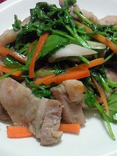 豚肉とクレソンのマスタード醤油炒め-レシピのメイン写真