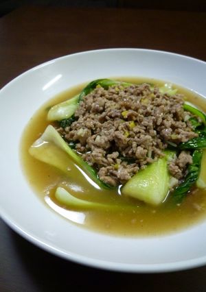チンゲン菜のひき肉あん。-レシピのメイン写真