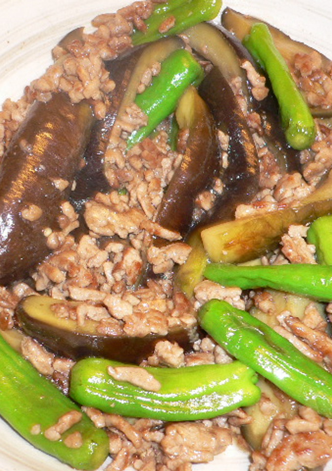 簡単♪なすとししとうのひき肉炒め-レシピのメイン写真