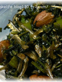 ラディッシュの葉のアーモンド小魚炒め煮-レシピのメイン写真