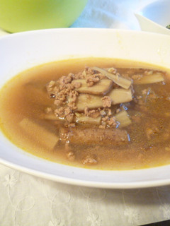 ごぼうとひき肉のカレースープ-レシピのメイン写真