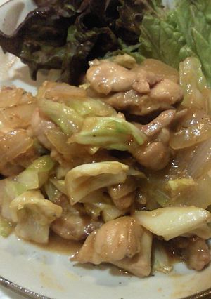 鶏肉と新玉ねぎと春キャベツの味噌炒め-レシピのメイン写真
