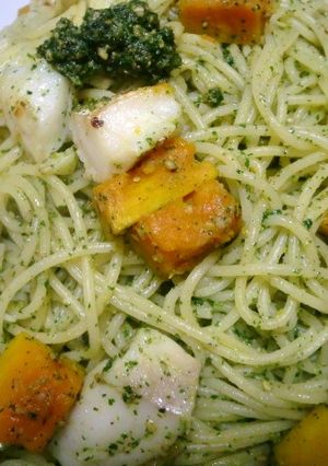 カボチャとタラのジェノベーゼパスタ-レシピのメイン写真