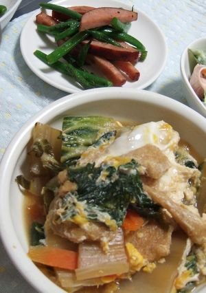 うまい菜(ふだん草)の卵とじ煮-レシピのメイン写真