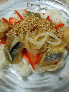 さわらの竜田揚げでぶっかけ素麺-レシピのメイン写真