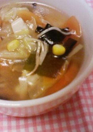 カニカマ入り〜野菜たっぷり食べるスープ♪-レシピのメイン写真