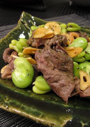 そら豆と牛肉のホットサラダ-レシピのメイン写真