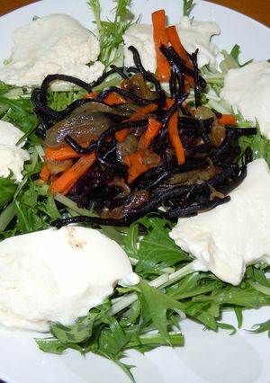 水菜・ひじき・豆腐のサラダ～意外に濃厚～-レシピのメイン写真