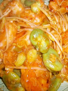 簡単♪ そら豆と海老と白髪ネギの炒め物-レシピのメイン写真