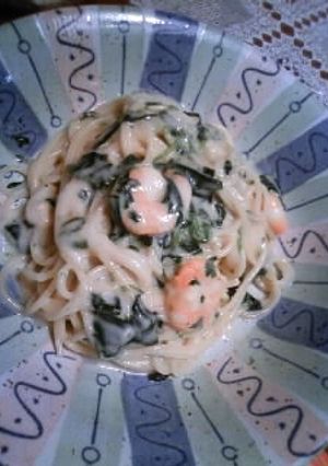 海老とほうれん草のクリームパスタ-レシピのメイン写真