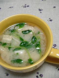 和風☆豆苗(とうみょう)の味噌汁-レシピのメイン写真