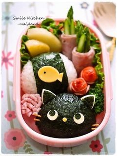 黒猫ちゃんおにぎり*キャラ弁-レシピのメイン写真