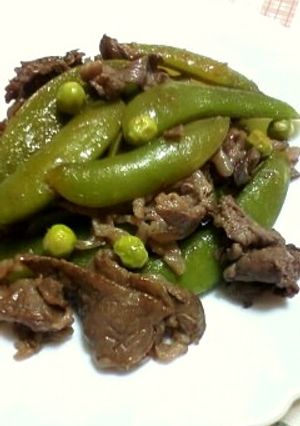 スナップえんどうと牛肉のレモン醤油炒め-レシピのメイン写真