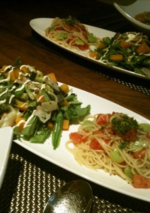 そらまめとトマトの冷たいパスタ-レシピのメイン写真