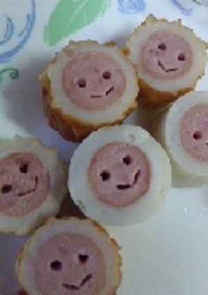 弁当にチクワとウインナーで笑顔たくさん☆-レシピのメイン写真