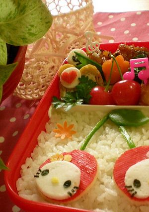 さくらんぼうキティーちゃん♪キャラ弁☆-レシピのメイン写真