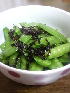 きぬさやの塩昆布和え-レシピのメイン写真