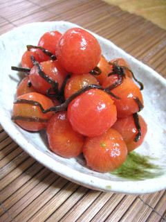 和風もいいね♬ミニトマトの塩昆布和え-レシピのメイン写真