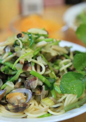 アサリとクレソンのパスタ♪-レシピのメイン写真