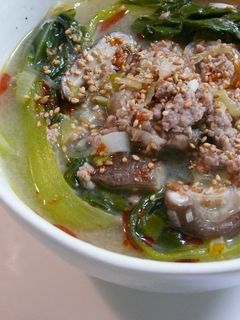 チンゲン菜と春雨の辛味噌スープ-レシピのメイン写真