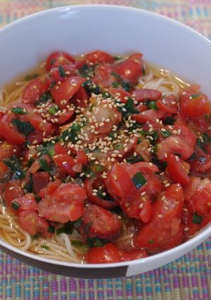 氷トマトのぶっかけそうめん-レシピのメイン写真
