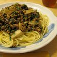 ほうれん草エリンギ和風ミートソースパスタ