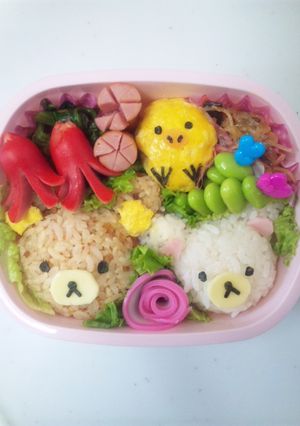 キャラ弁☆リラックマとキイロイトリ-レシピのメイン写真