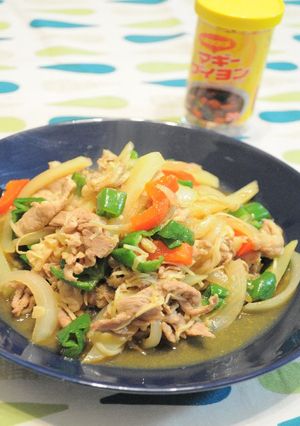 彩り野菜と豚肉のカレー風味炒め-レシピのメイン写真