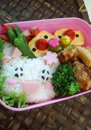 キャラ弁に挑戦〜たまごっちのラブリン-レシピのメイン写真