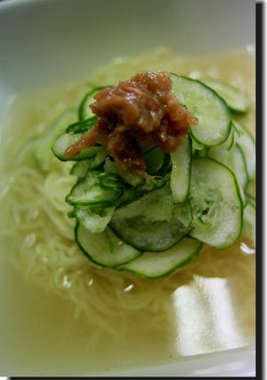 お茶漬け風さっぱり胡瓜冷やしラーメン梅味-レシピのメイン写真