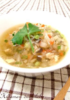 体温まる☆具沢山の食べる和風生姜スープ　-レシピのメイン写真