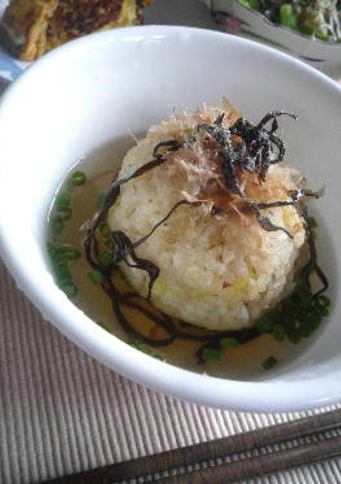 さつまいもご飯で　焼きおにぎり茶漬け-レシピのメイン写真