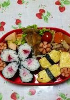 細巻きがお花に変身☆幼稚園弁当-レシピのメイン写真