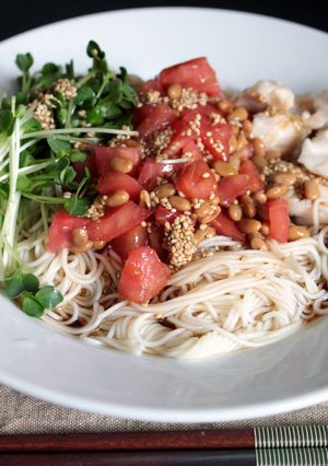 美肌に美腸に、コクうまトマ納豆そうめん。-レシピのメイン写真