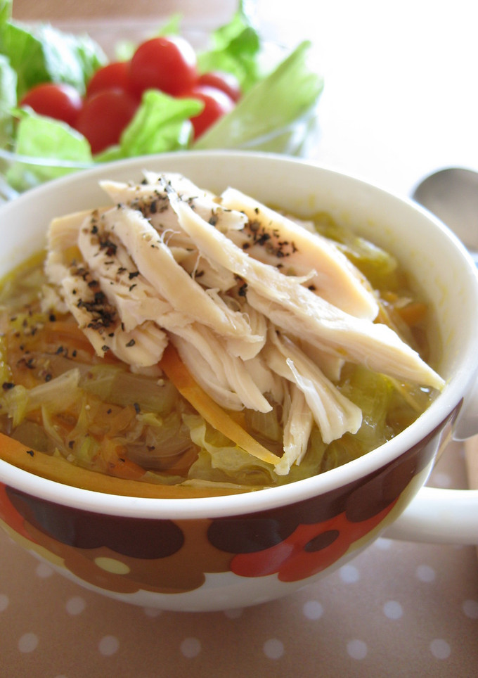 ささみとせん切り野菜のスープ-レシピのメイン写真