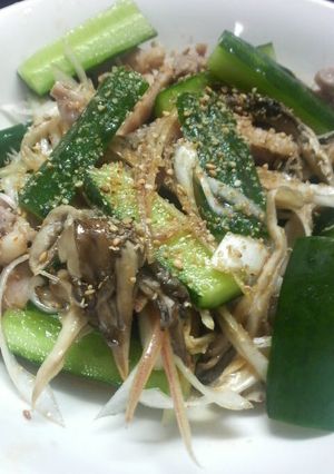 夏にピッタリ♪きゅうりの鶏キノコポン酢☆-レシピのメイン写真