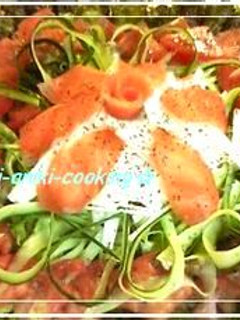 我が家のサラダ♪山芋&サーモン-レシピのメイン写真