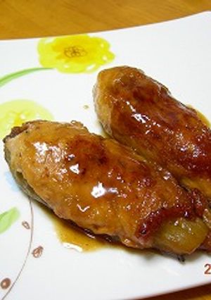 エコ料理:安い!茄子の肉巻き(^・^)-レシピのメイン写真