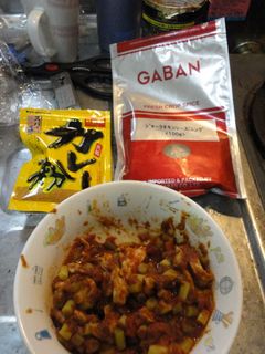 電子レンジで鳥ハムとニンニクの芽のカレー-レシピのメイン写真