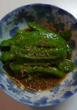 ★さやえんどう・絹さやの胡麻和え★-レシピのメイン写真
