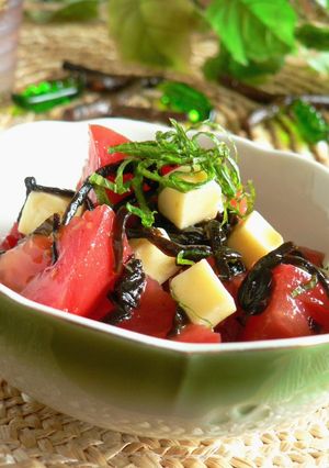 ピリッとわさび味！トマトの塩昆布和え-レシピのメイン写真